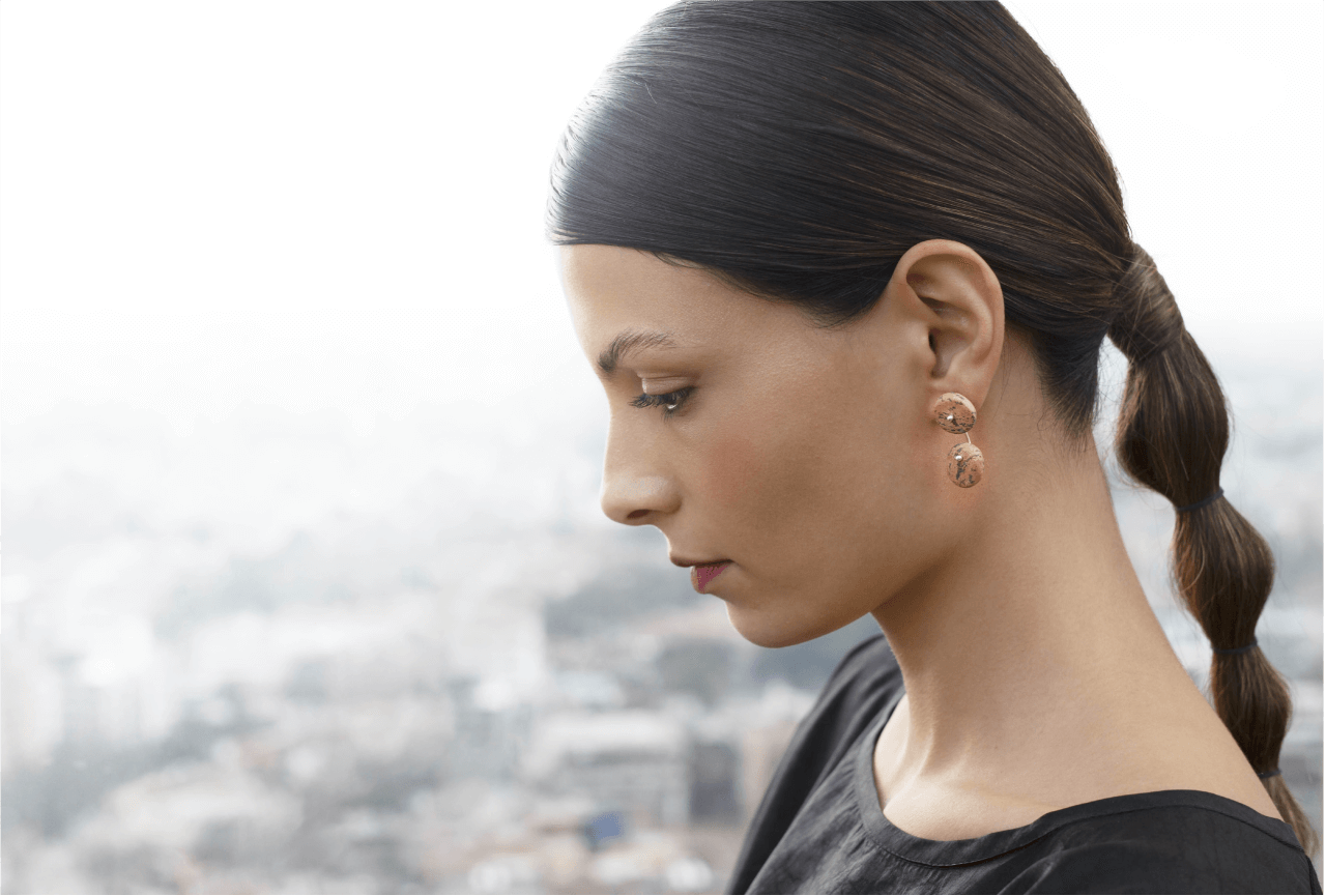 Double Pebble Earring