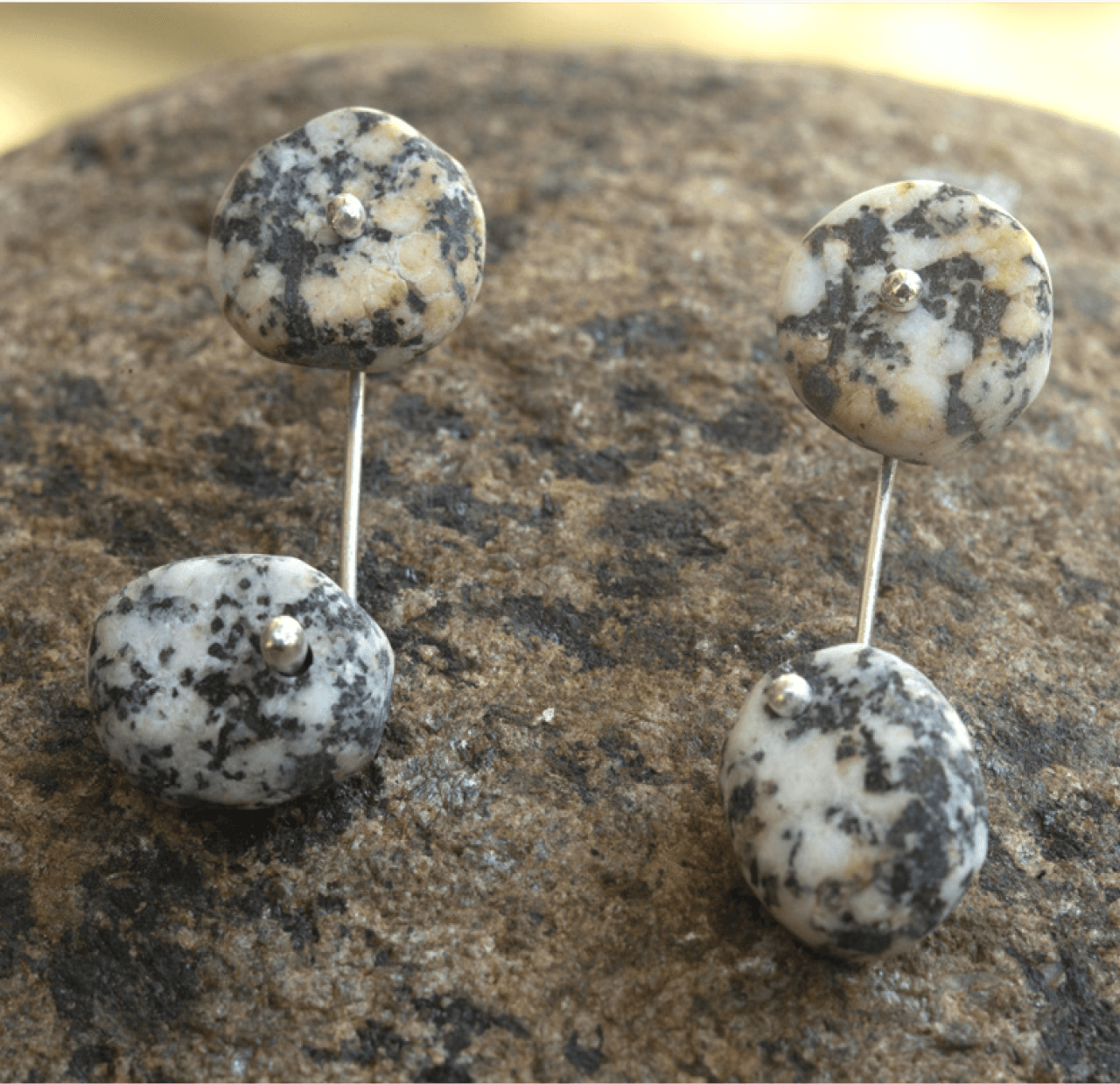 Double Pebble Earring