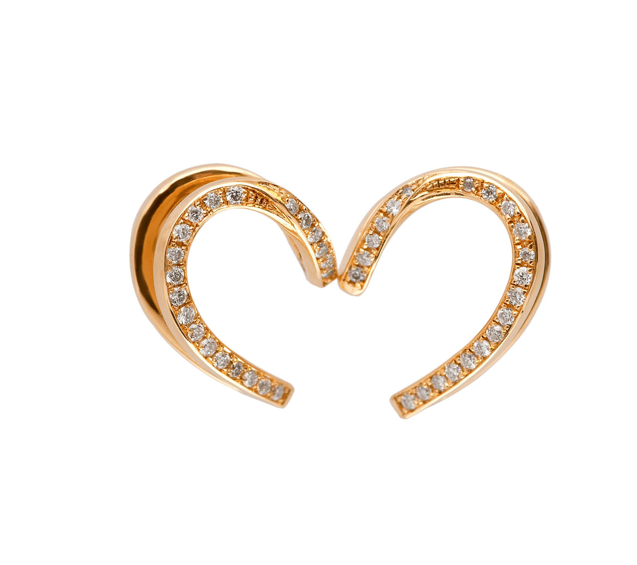 Gold Studs Parts of the Whole with Diamonds